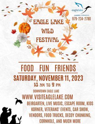 Join us on Saturday, November 11, 2023.  Fun, Festivities and Honoring Our Veterans