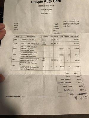 Scammers provided bill of materials, if you look closely even the taxes is botched.