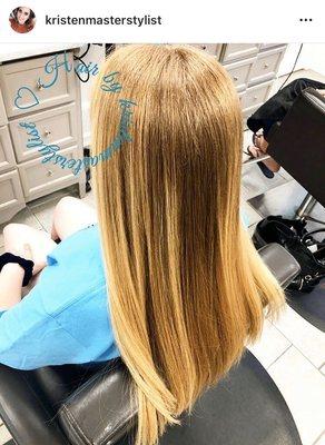 Balayage on natural strawberry blonde hair by Kristen G