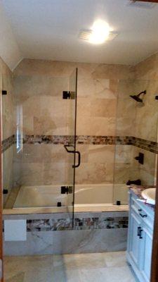 Frameless Shower Panel Door Panel Setup (Door open)