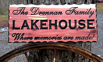 10" x 20" personalized wood sign.  Order yours at www.woodsignsofgatlinburg.com