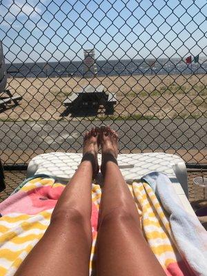 I like that this pool is by the bay. Even on a hot day you get a nice breeze