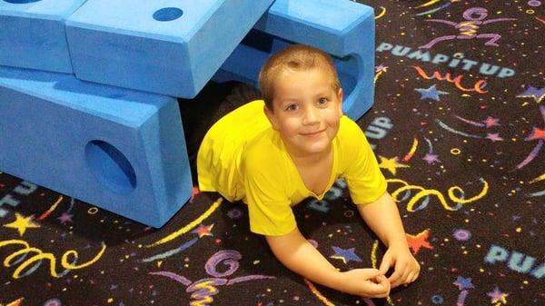 My son at Pump it Up Urbandale.