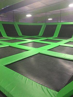 Half of the trampolines