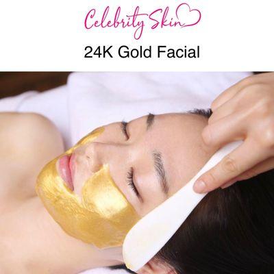 Our luxurious signature 24K Gold Collagen Facial which infuses skin with anti-aging nutrients