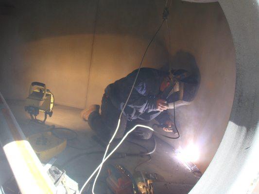 A.W.S Certified welding on boiler water tank rusted,