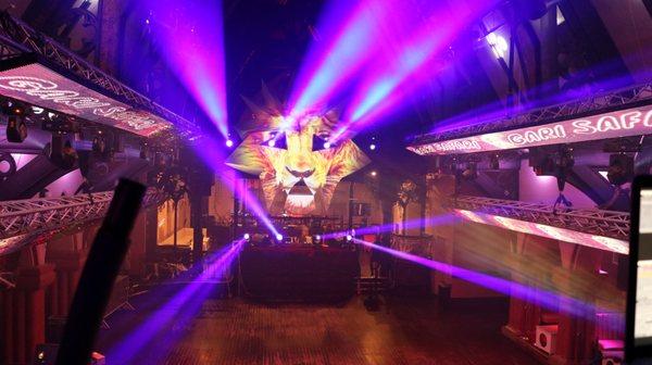 Custom designed projection mapped lion head for The Church Nightclub