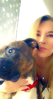 Natalie and my beautiful foster dog, Pharoh‼ at Fonab Kennels‼