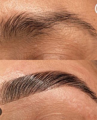 Eyebrows threading and shaped