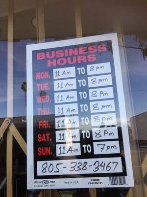 Store hours