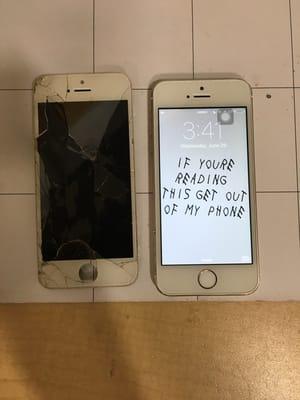 iPhone 5S before and after