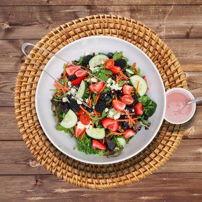 Fresh Summer Berry Salad with a zesty vinaigrette.