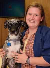 Dr. Kari McManus with her dog, "Epic"