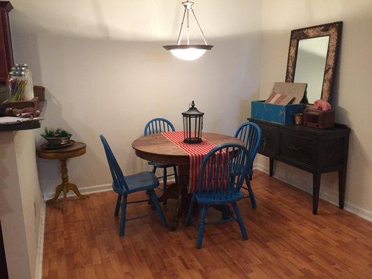 Wood flooring in dining room