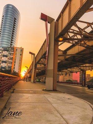 Chicago's Lake Street at sunset