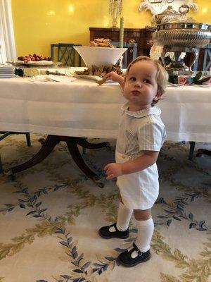 My Son at the Party Catered by Ann'Z- he seems to enjoy the spread.