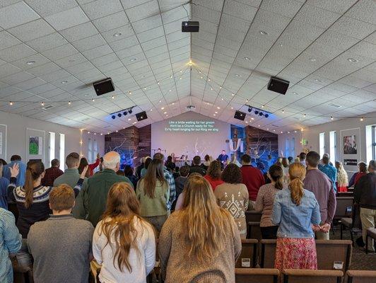 Church on Sunday is always packed