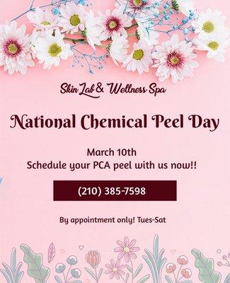 National Chemical Peel Day! Schedule yours!