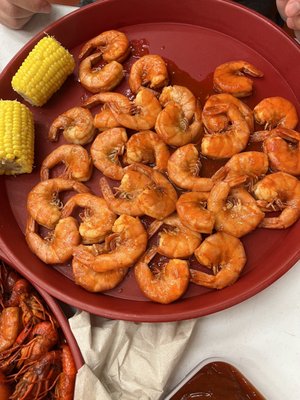 Boiled shrimp with LA Hot