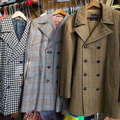 Don't be fooled! There's still plenty of winter left.  We have some pretty cool men's double breasted wool coats with super-fly lapels.