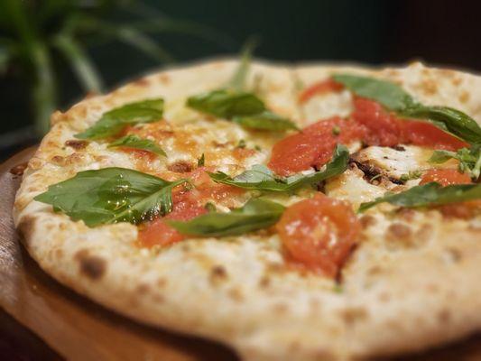 Secret Vegan Pizza #2 - the reverse margherita. Chef Cory has done it again, this time with smoked tomatoes. So much yum.