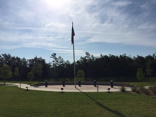 Flag with the 5 branches of the military honored