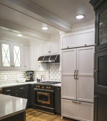 This smaller kitchen delivers a grand English country style!