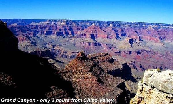 The Grand Canyon is an easy day trip from the Prescott area. Great place to take visiting family and friends...