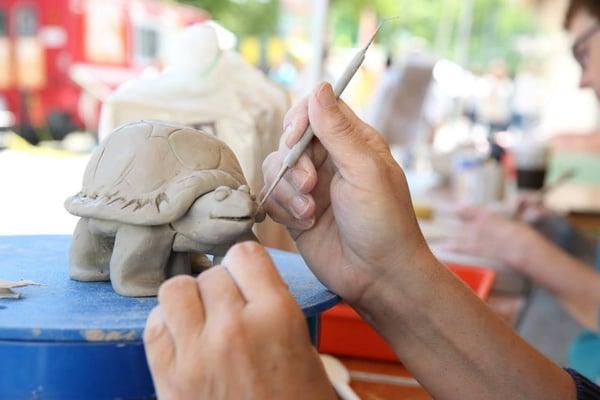 Sculpting, photo by Tammy Gentuso