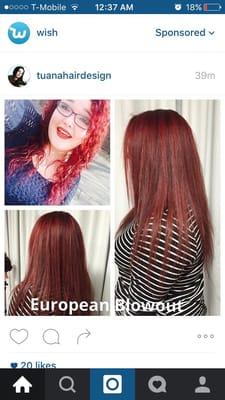 Amazing European Blow Out by Lonna At Tuana Beauty Academy! I am so extremely happy with out it turned out!