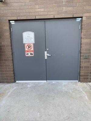 Pair of hollow metal doors w/card access.