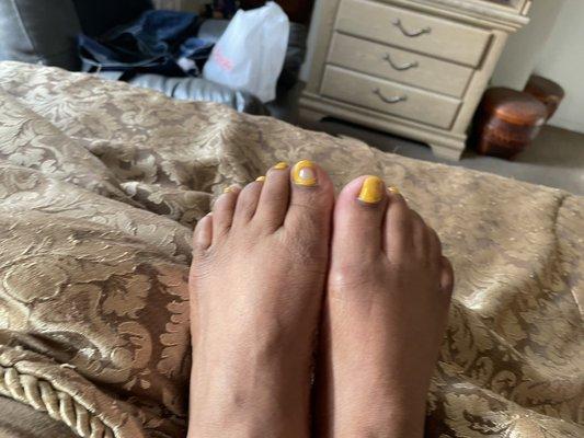 My feet that I paid for Gel and this is not Gel!!