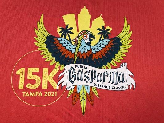 15K Race shirt 2021, Gasparilla Distance Classic Run Race, Tampa