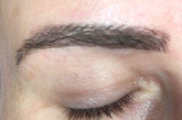 Worst eyebrow microblading. Tina went against the natural pattern of my eyebrows. She drew the lines vertically instead of sideways.