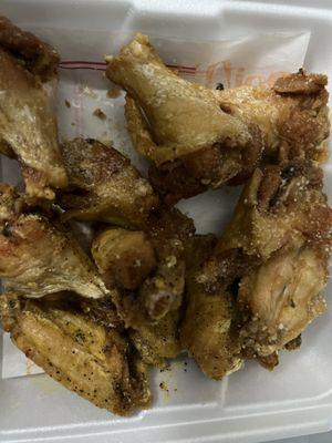 Garlic Parmesan(less) wings.  Sad!