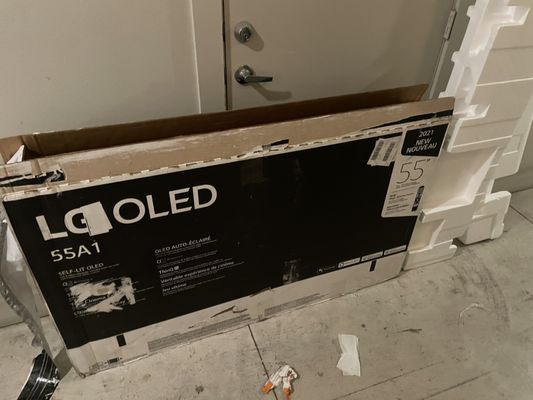 Box wasn't opened. Now...box opened. Tv gone.