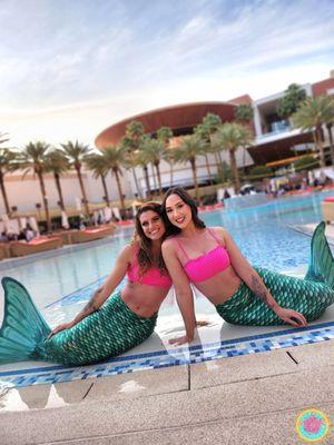 Mermaids at an event at Red Rock hotel and casino