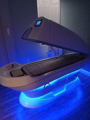 Summer bodies are made now! Summer Body Sauna Pod. That's relaxing music, steam, massage, and light therapy.