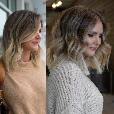 Blonde balayage and extensions for density