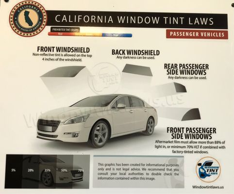 California window tint laws.