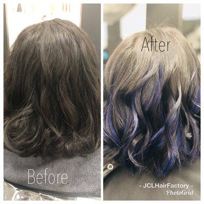 Royal blue highlights