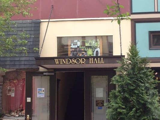 The Windsor entrance is to the side since the hall is on the 2nd floor (accessible by elevator as well)