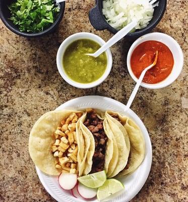 Tacos are available during the week, a much more expanded menu during the weekend