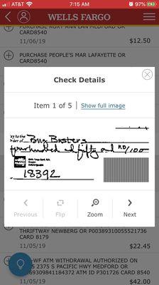 Bill paid in full.  Owner should have checked his mail. This is an image from my bank account.