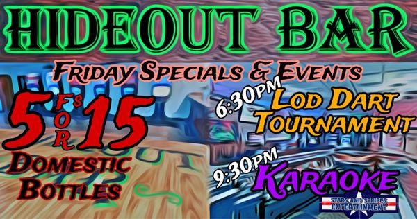 Friday specials and Friday night events