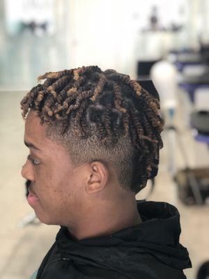 Two strand twist and cut.