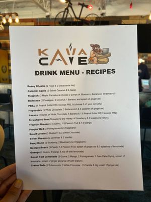 New Drink Menu! They have almost every flavor you can imagine- try one of their concoctions or create your own!