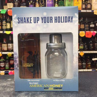 Wild turkey Honey on Sale, gift box with a free shaker as well.