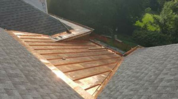 Copper standing seam roof