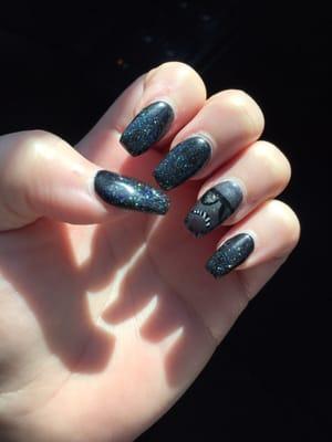 Shellac Coffin Nails with Captain Phasma Artwork